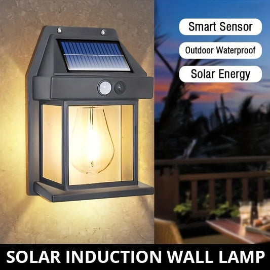 Outdoor Solar Waterproof Induction Tungsten Wall Light