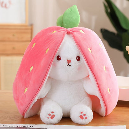 🔥2024 Hot Sale - 49% OFF🍓 Strawberry Bunny Transformed into Little Rabbit 🎀 Fruit Doll Plush Toy 🐰